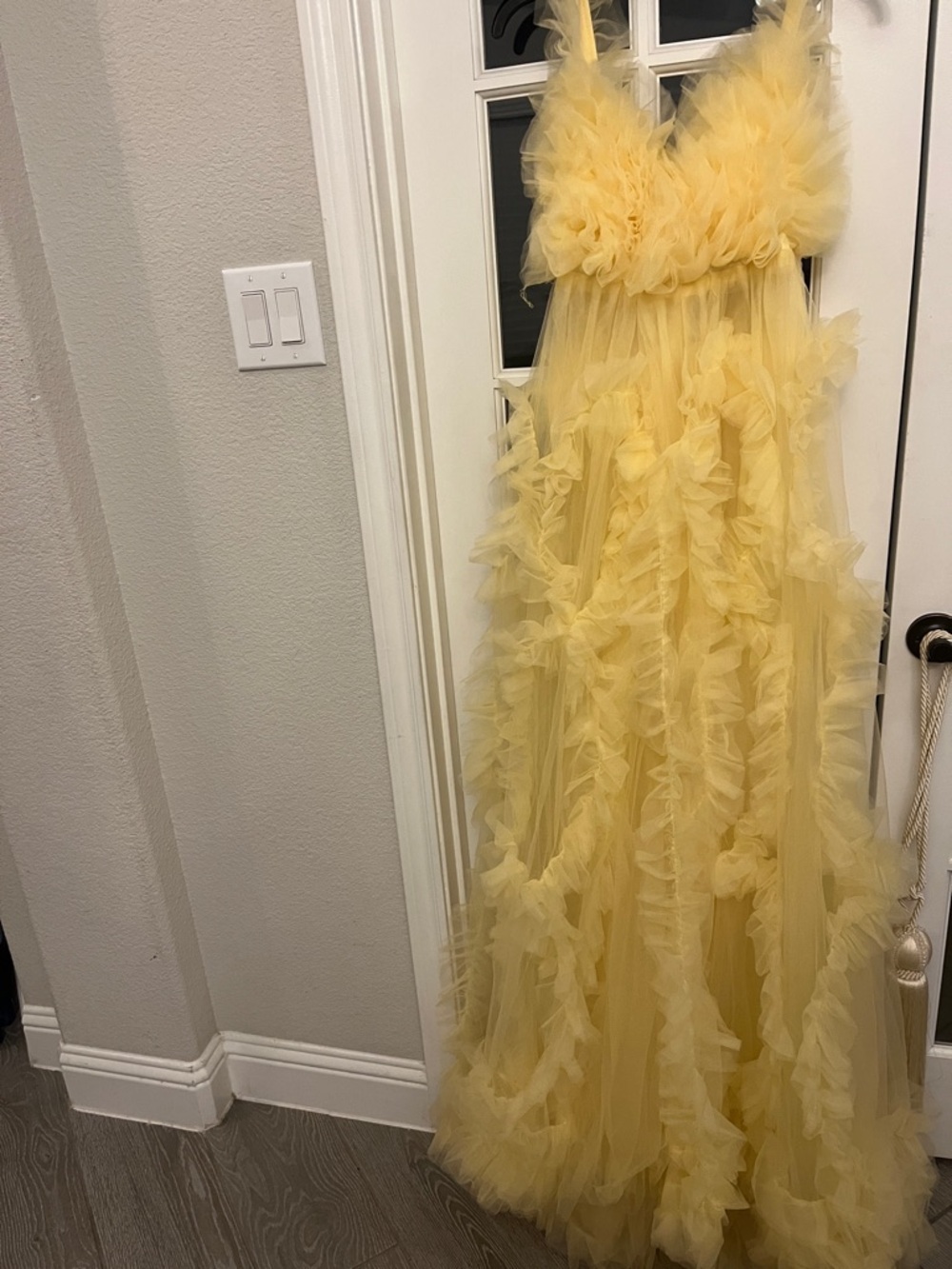 Yellow Ruffled Tulle Gown